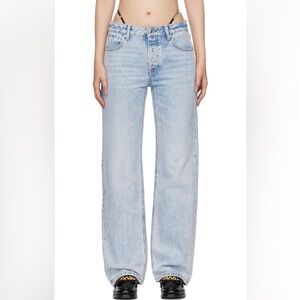 Alexander Wang Diamante Logo Strap Layer Jeans